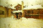 Carl Larsson min stuga pa landet i vinterskrud Spain oil painting artist